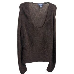 The Limited Brown V-Neck Ribbed Sweater